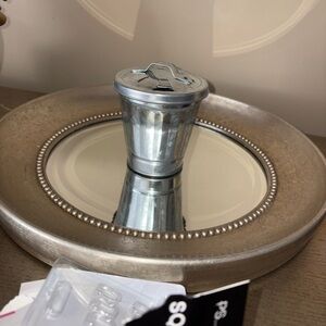 Small Galvanized Metal Bucket with Lid - Silver